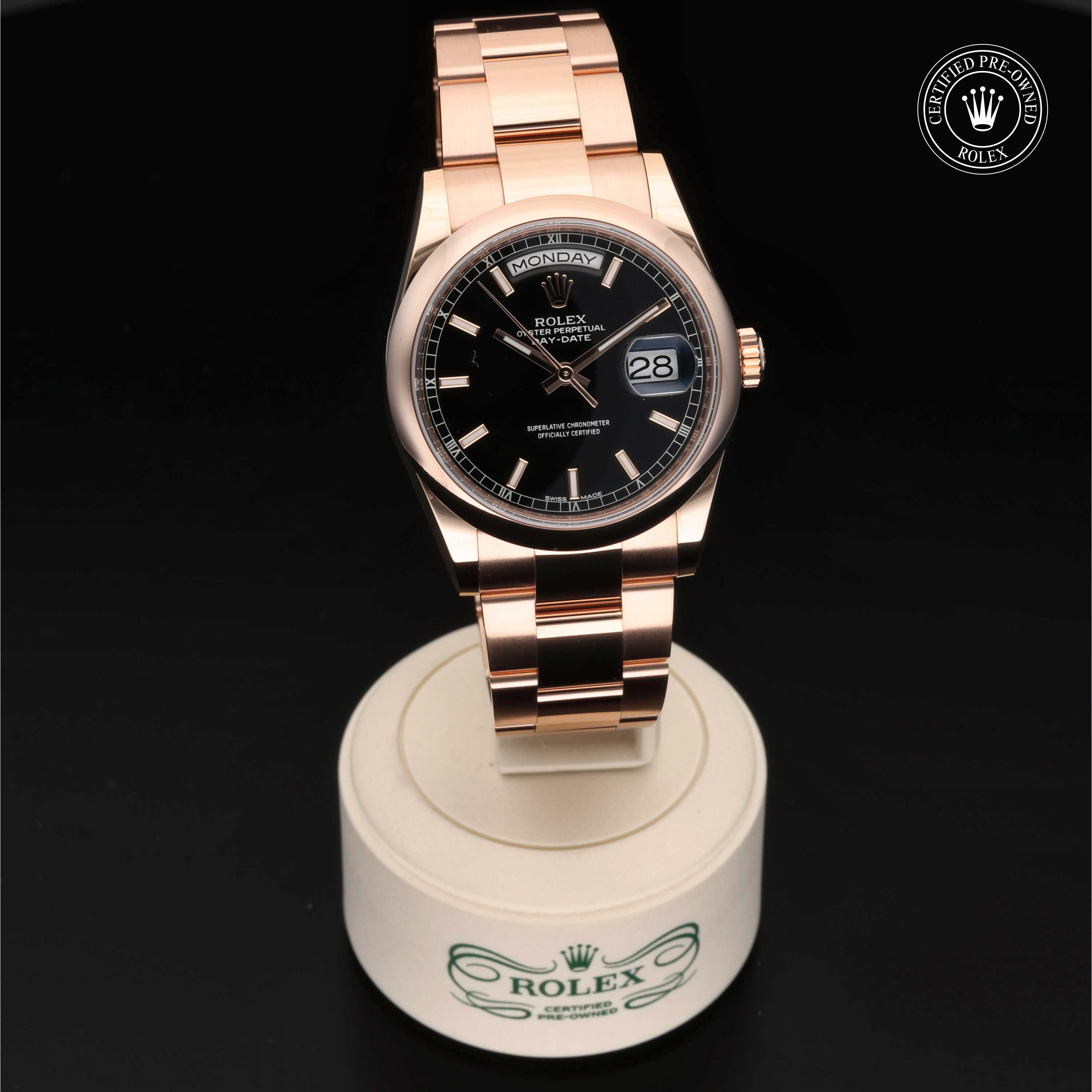 Rolex Certified Pre Owned Day Date 36 mm in Rose gold 118205